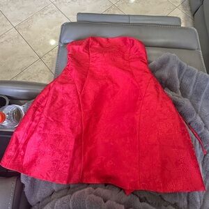 Red Corset Back Bow Mini Dress